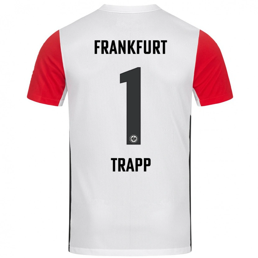 Danxen Niño Camiseta Kevin Trapp #1 Blanco Rojo 1ª Equipación 2024/25 La Camisa México
