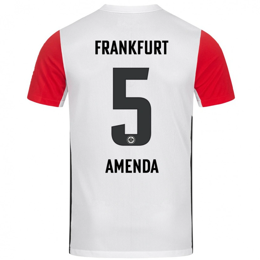 Danxen Niño Camiseta Aurèle Amenda #5 Blanco Rojo 1ª Equipación 2024/25 La Camisa México
