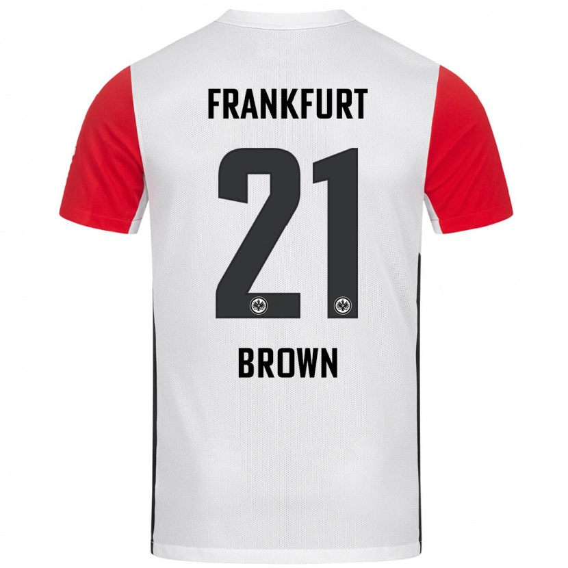 Danxen Niño Camiseta Nathaniel Brown #21 Blanco Rojo 1ª Equipación 2024/25 La Camisa México