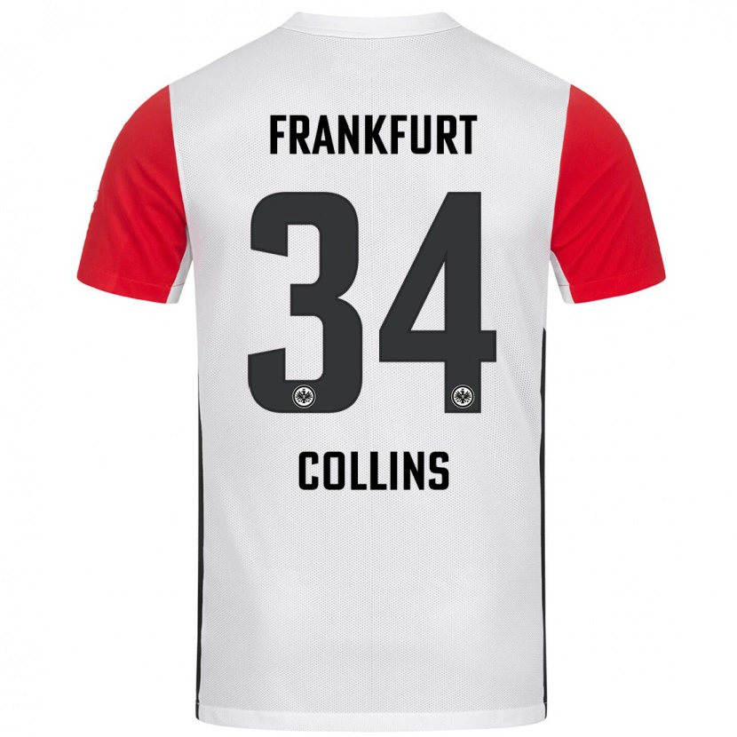 Danxen Niño Camiseta Nnamdi Collins #34 Blanco Rojo 1ª Equipación 2024/25 La Camisa México