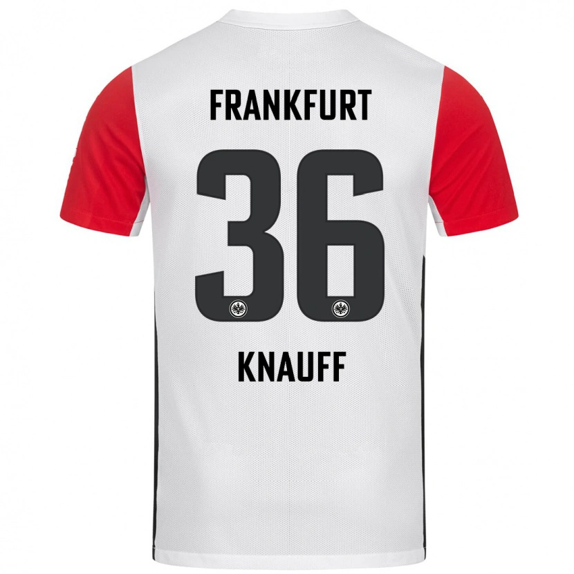Danxen Niño Camiseta Ansgar Knauff #36 Blanco Rojo 1ª Equipación 2024/25 La Camisa México