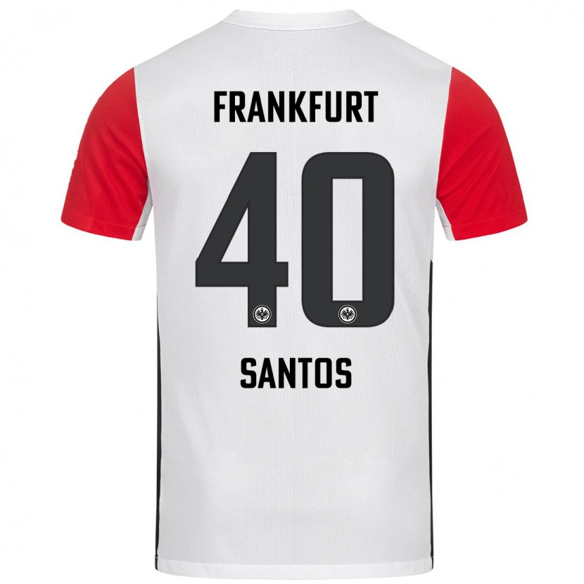 Danxen Niño Camiseta Kauã Santos #40 Blanco Rojo 1ª Equipación 2024/25 La Camisa México