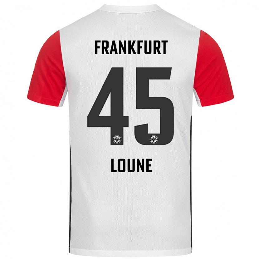 Danxen Niño Camiseta Mehdi Loune #45 Blanco Rojo 1ª Equipación 2024/25 La Camisa México