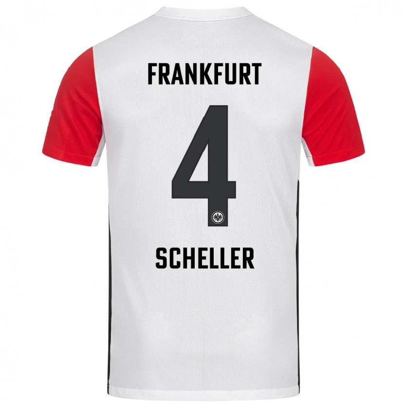 Danxen Niño Camiseta Niklas Scheller #4 Blanco Rojo 1ª Equipación 2024/25 La Camisa México