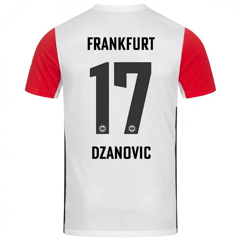 Danxen Niño Camiseta Benjamin Dzanovic #17 Blanco Rojo 1ª Equipación 2024/25 La Camisa México