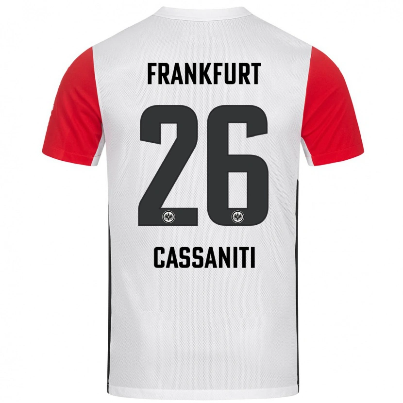Danxen Niño Camiseta Nino Cassaniti #26 Blanco Rojo 1ª Equipación 2024/25 La Camisa México