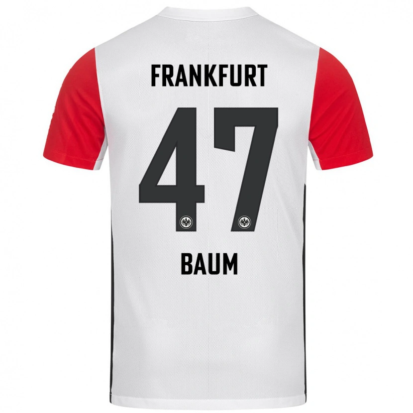 Danxen Niño Camiseta Elias Baum #47 Blanco Rojo 1ª Equipación 2024/25 La Camisa México