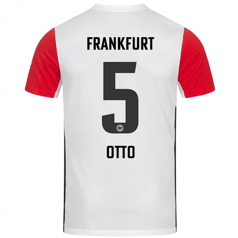 Danxen Niño Camiseta Fynn Otto #5 Blanco Rojo 1ª Equipación 2024/25 La Camisa México