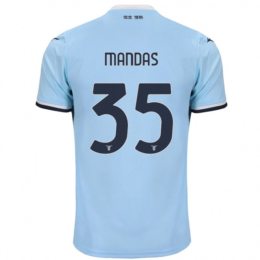 Danxen Niño Camiseta Christos Mandas #35 Azul 1ª Equipación 2024/25 La Camisa México