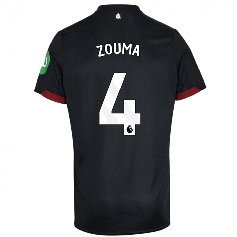 Danxen Niño Camiseta Kurt Zouma #4 Negro Blanco 2ª Equipación 2024/25 La Camisa México