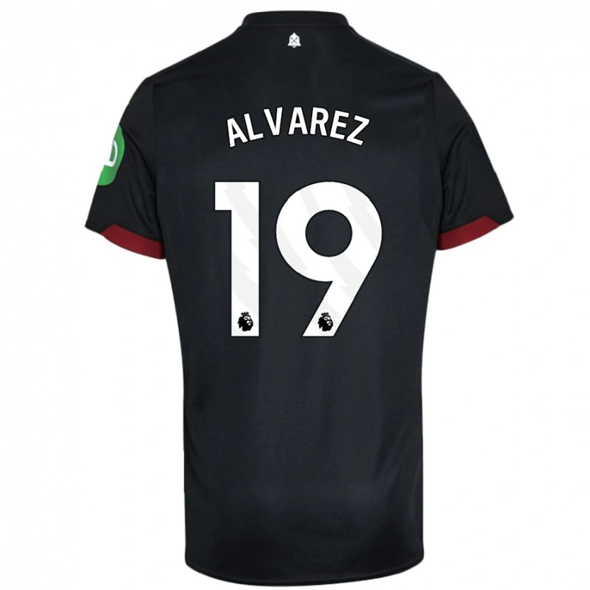 Danxen Niño Camiseta Edson Álvarez #19 Negro Blanco 2ª Equipación 2024/25 La Camisa México