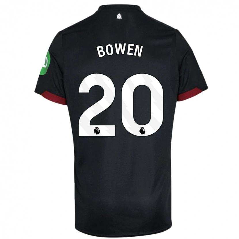 Danxen Niño Camiseta Jarrod Bowen #20 Negro Blanco 2ª Equipación 2024/25 La Camisa México