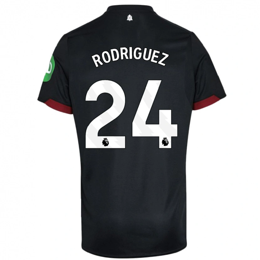 Danxen Niño Camiseta Guido Rodríguez #24 Negro Blanco 2ª Equipación 2024/25 La Camisa México
