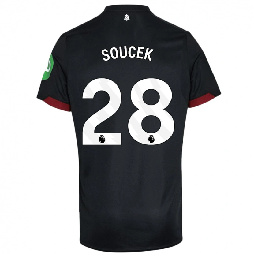 Danxen Niño Camiseta Tomas Soucek #28 Negro Blanco 2ª Equipación 2024/25 La Camisa México