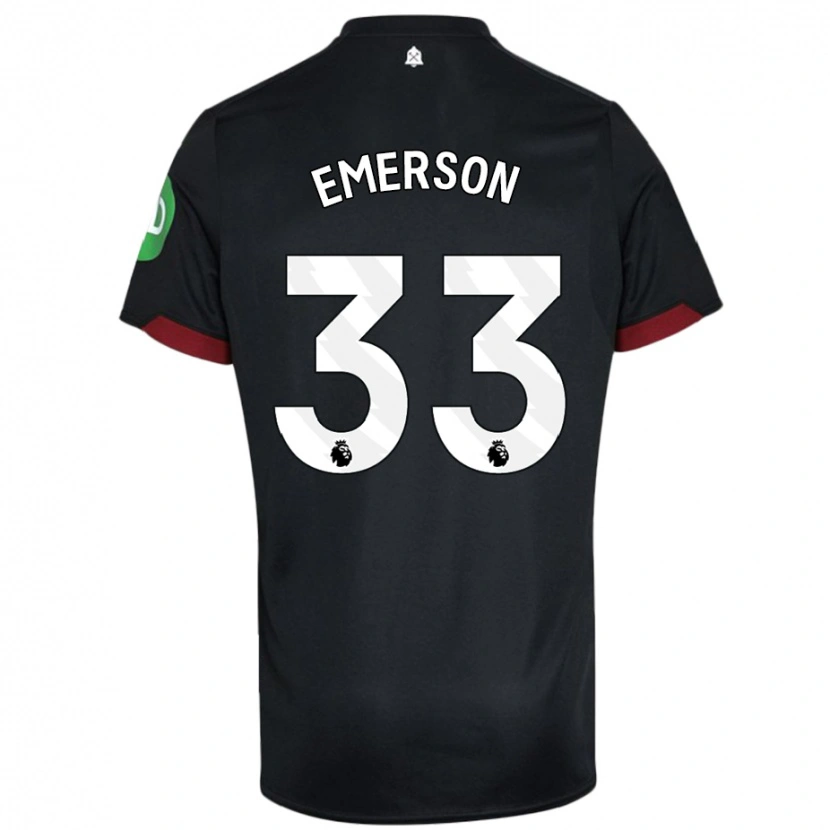 Danxen Niño Camiseta Emerson #33 Negro Blanco 2ª Equipación 2024/25 La Camisa México