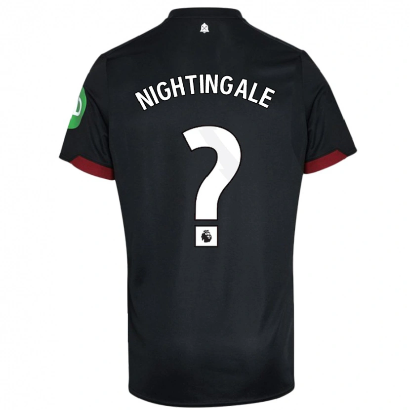 Danxen Niño Camiseta Ben Nightingale #0 Negro Blanco 2ª Equipación 2024/25 La Camisa México