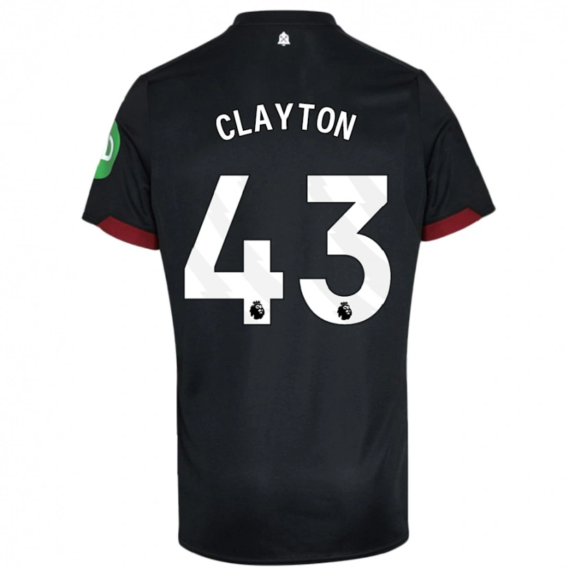 Danxen Niño Camiseta Regan Clayton #43 Negro Blanco 2ª Equipación 2024/25 La Camisa México