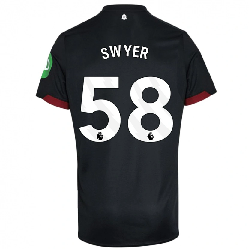 Danxen Niño Camiseta Kamarai Swyer #58 Negro Blanco 2ª Equipación 2024/25 La Camisa México