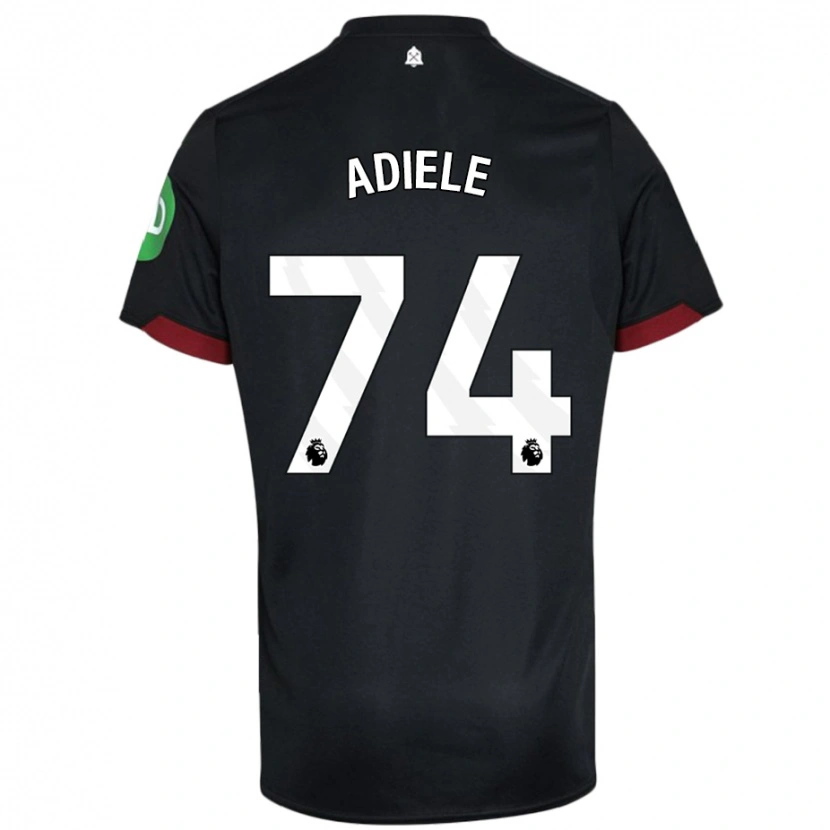Danxen Niño Camiseta Emeka Adiele #74 Negro Blanco 2ª Equipación 2024/25 La Camisa México