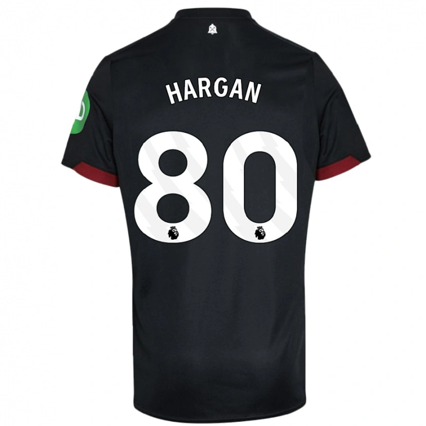 Danxen Niño Camiseta Riley Hargan #80 Negro Blanco 2ª Equipación 2024/25 La Camisa México