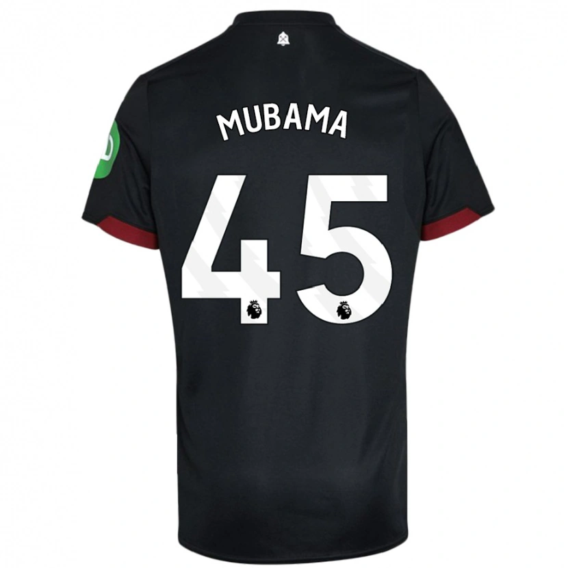 Danxen Niño Camiseta Divin Mubama #45 Negro Blanco 2ª Equipación 2024/25 La Camisa México