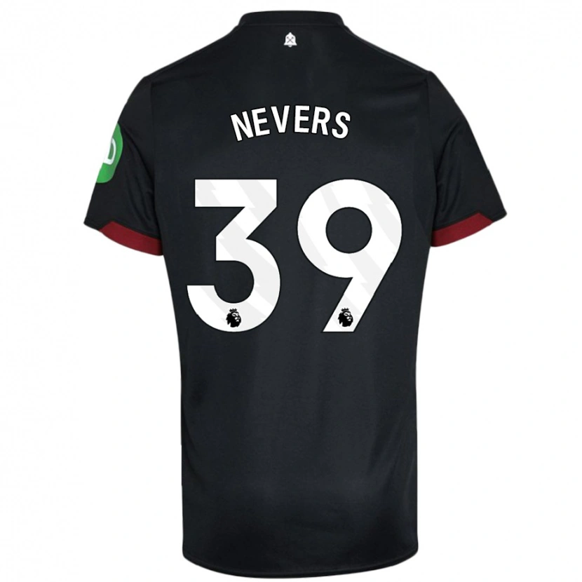 Danxen Niño Camiseta Thierry Nevers #39 Negro Blanco 2ª Equipación 2024/25 La Camisa México