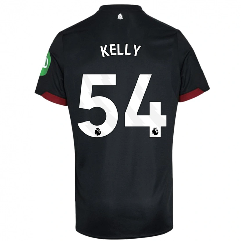 Danxen Niño Camiseta Patrick Kelly #54 Negro Blanco 2ª Equipación 2024/25 La Camisa México