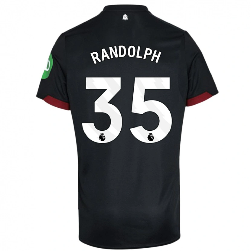 Danxen Niño Camiseta Darren Randolph #35 Negro Blanco 2ª Equipación 2024/25 La Camisa México