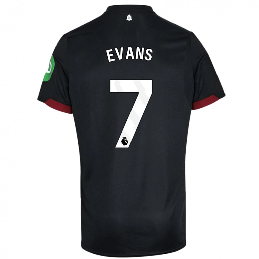 Danxen Niño Camiseta Lisa Evans #7 Negro Blanco 2ª Equipación 2024/25 La Camisa México