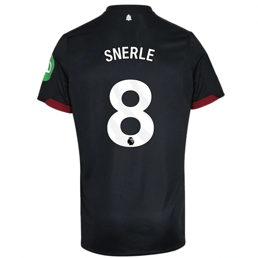 Danxen Niño Camiseta Emma Snerle #8 Negro Blanco 2ª Equipación 2024/25 La Camisa México