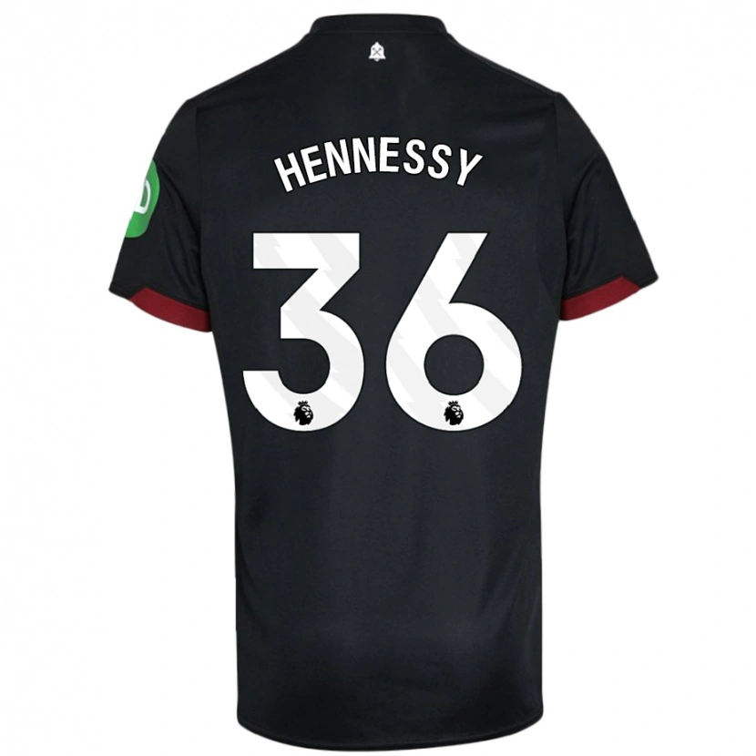 Danxen Niño Camiseta Alexandra Hennessy #36 Negro Blanco 2ª Equipación 2024/25 La Camisa México