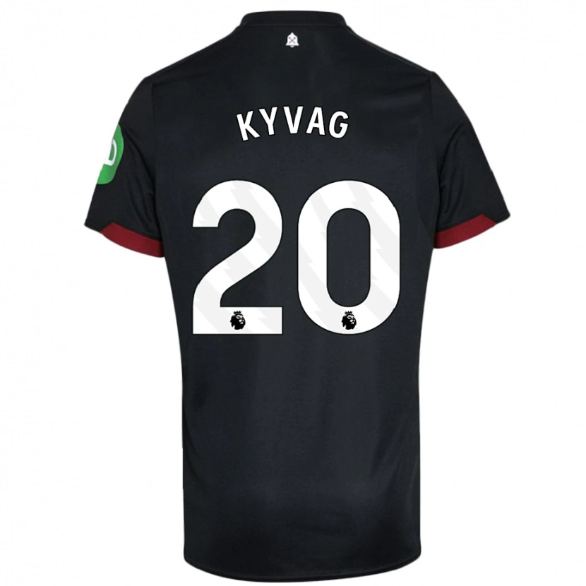 Danxen Niño Camiseta Thea Kyvag #20 Negro Blanco 2ª Equipación 2024/25 La Camisa México