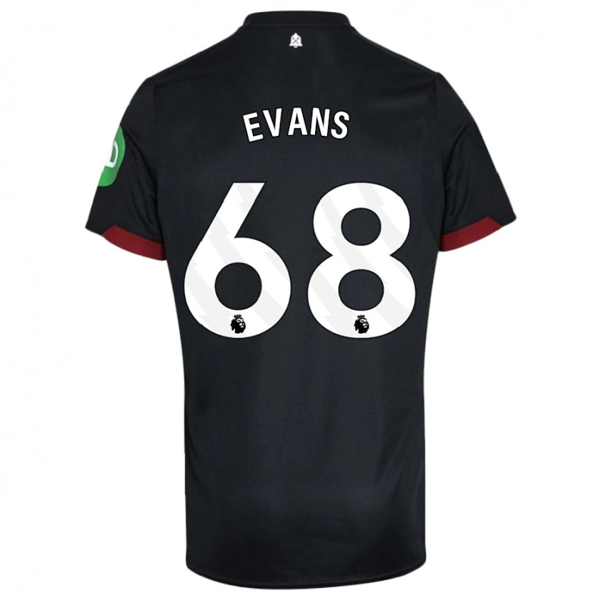 Danxen Niño Camiseta Isaac Evans #68 Negro Blanco 2ª Equipación 2024/25 La Camisa México