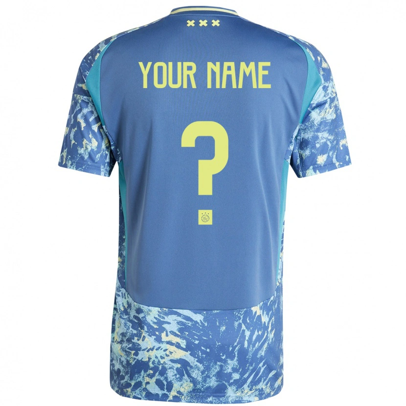 Danxen Niño Camiseta Su Nombre #0 Gris Azul Amarillo 2ª Equipación 2024/25 La Camisa México