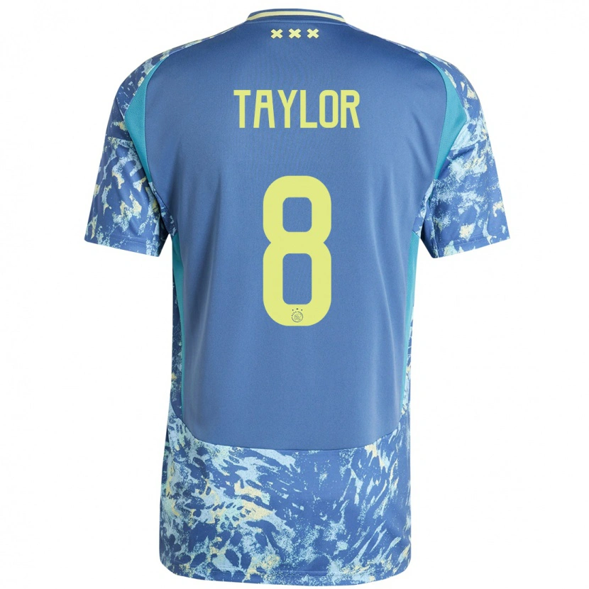 Danxen Niño Camiseta Kenneth Taylor #8 Gris Azul Amarillo 2ª Equipación 2024/25 La Camisa México