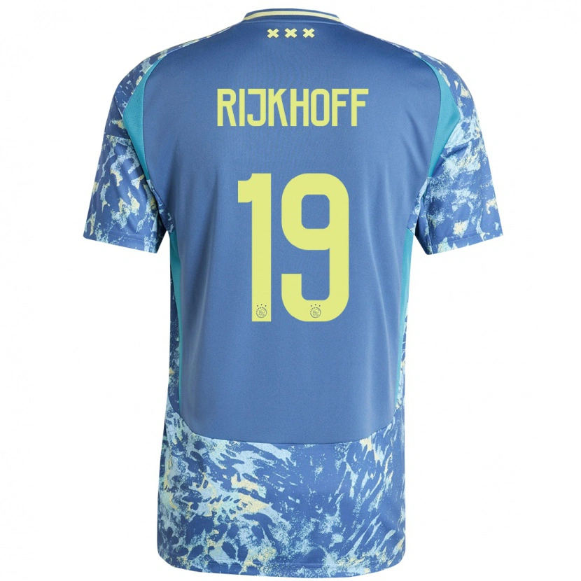Danxen Niño Camiseta Julian Rijkhoff #19 Gris Azul Amarillo 2ª Equipación 2024/25 La Camisa México