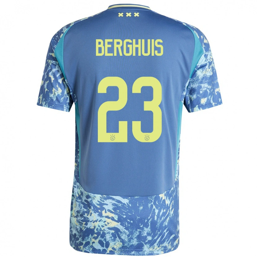 Danxen Niño Camiseta Steven Berghuis #23 Gris Azul Amarillo 2ª Equipación 2024/25 La Camisa México