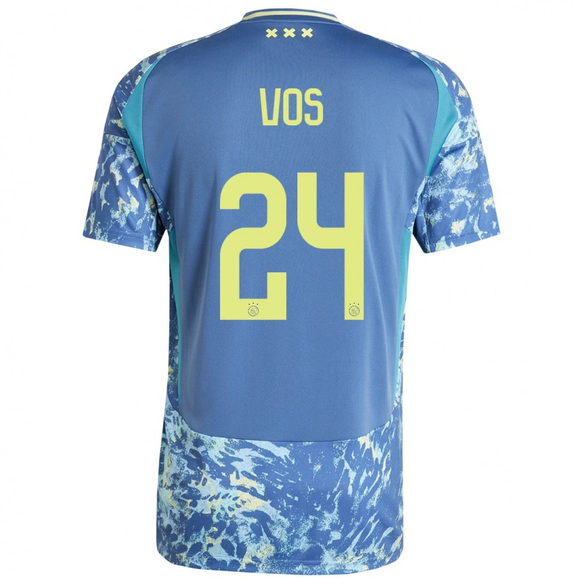 Danxen Niño Camiseta Silvano Vos #24 Gris Azul Amarillo 2ª Equipación 2024/25 La Camisa México