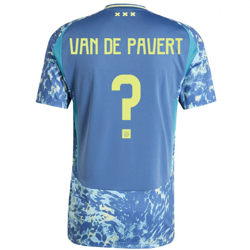 Danxen Niño Camiseta Ryan Van De Pavert #0 Gris Azul Amarillo 2ª Equipación 2024/25 La Camisa México