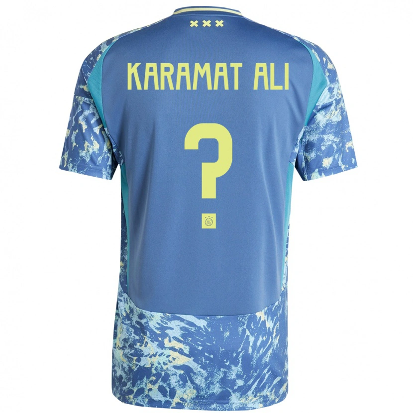 Danxen Niño Camiseta Yaïr Karamat Ali #0 Gris Azul Amarillo 2ª Equipación 2024/25 La Camisa México