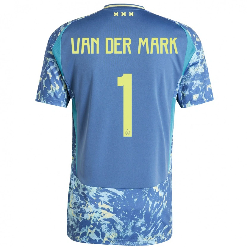 Danxen Niño Camiseta Jesper Van Der Mark #1 Gris Azul Amarillo 2ª Equipación 2024/25 La Camisa México