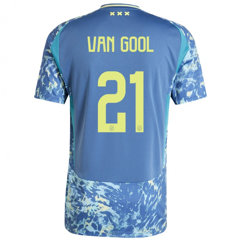 Danxen Niño Camiseta Rosa Van Gool #21 Gris Azul Amarillo 2ª Equipación 2024/25 La Camisa México