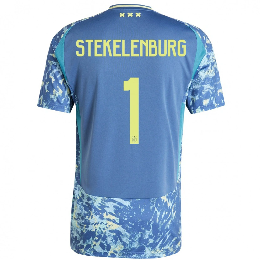 Danxen Niño Camiseta Maarten Stekelenburg #1 Gris Azul Amarillo 2ª Equipación 2024/25 La Camisa México