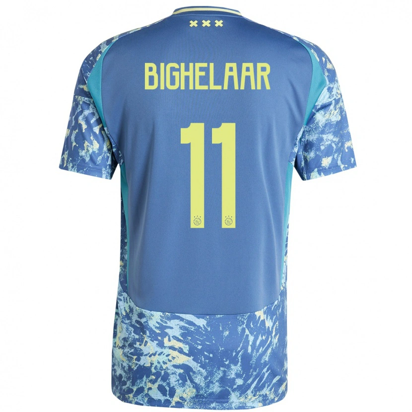 Danxen Niño Camiseta Marjolijn Van Den Bighelaar #11 Gris Azul Amarillo 2ª Equipación 2024/25 La Camisa México