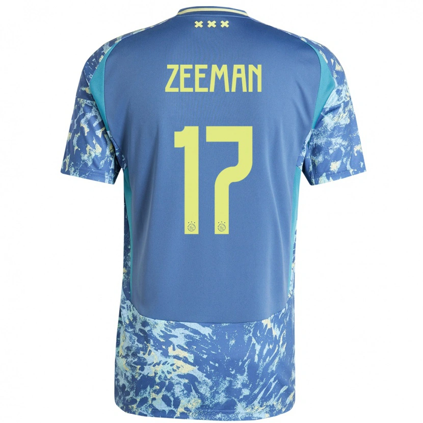 Danxen Niño Camiseta Kelly Zeeman #17 Gris Azul Amarillo 2ª Equipación 2024/25 La Camisa México