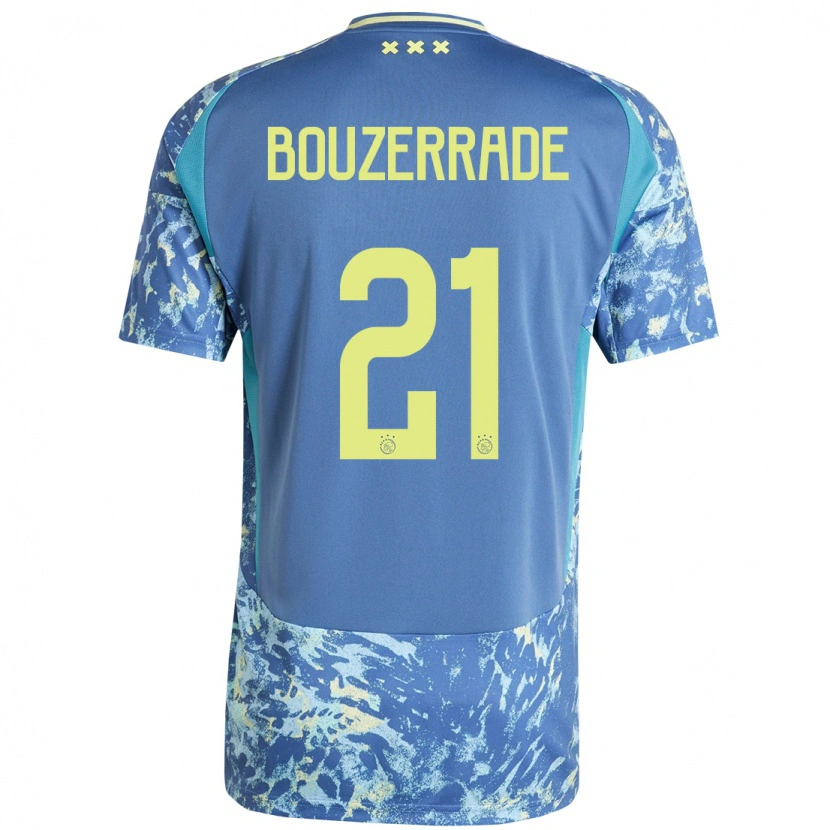 Danxen Niño Camiseta Zaina Bouzerrade #21 Gris Azul Amarillo 2ª Equipación 2024/25 La Camisa México