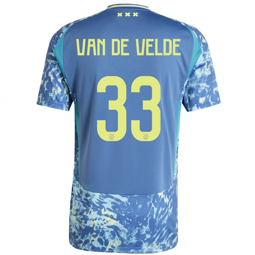 Danxen Niño Camiseta Jonna Van De Velde #33 Gris Azul Amarillo 2ª Equipación 2024/25 La Camisa México