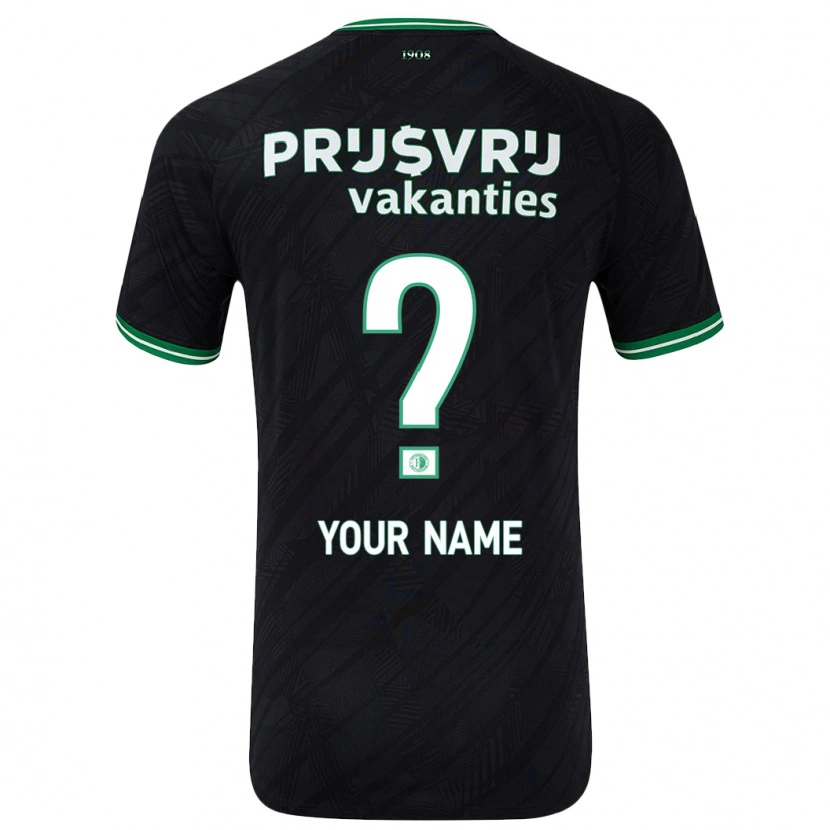 Danxen Niño Camiseta Su Nombre #0 Negro Verde 2ª Equipación 2024/25 La Camisa México