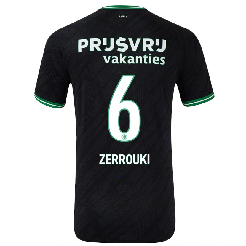 Danxen Niño Camiseta Ramiz Zerrouki #6 Negro Verde 2ª Equipación 2024/25 La Camisa México
