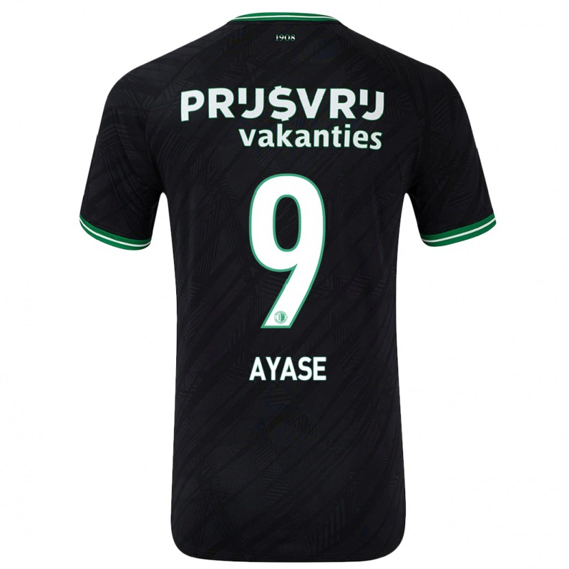 Danxen Niño Camiseta Ayase Ueda #9 Negro Verde 2ª Equipación 2024/25 La Camisa México